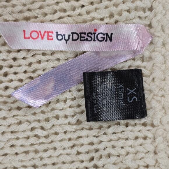 Love by Design Lace Open Front Ivory Sleeveless Cardigan Sz XS Boho Fairy Vest - Picture 6 of 10